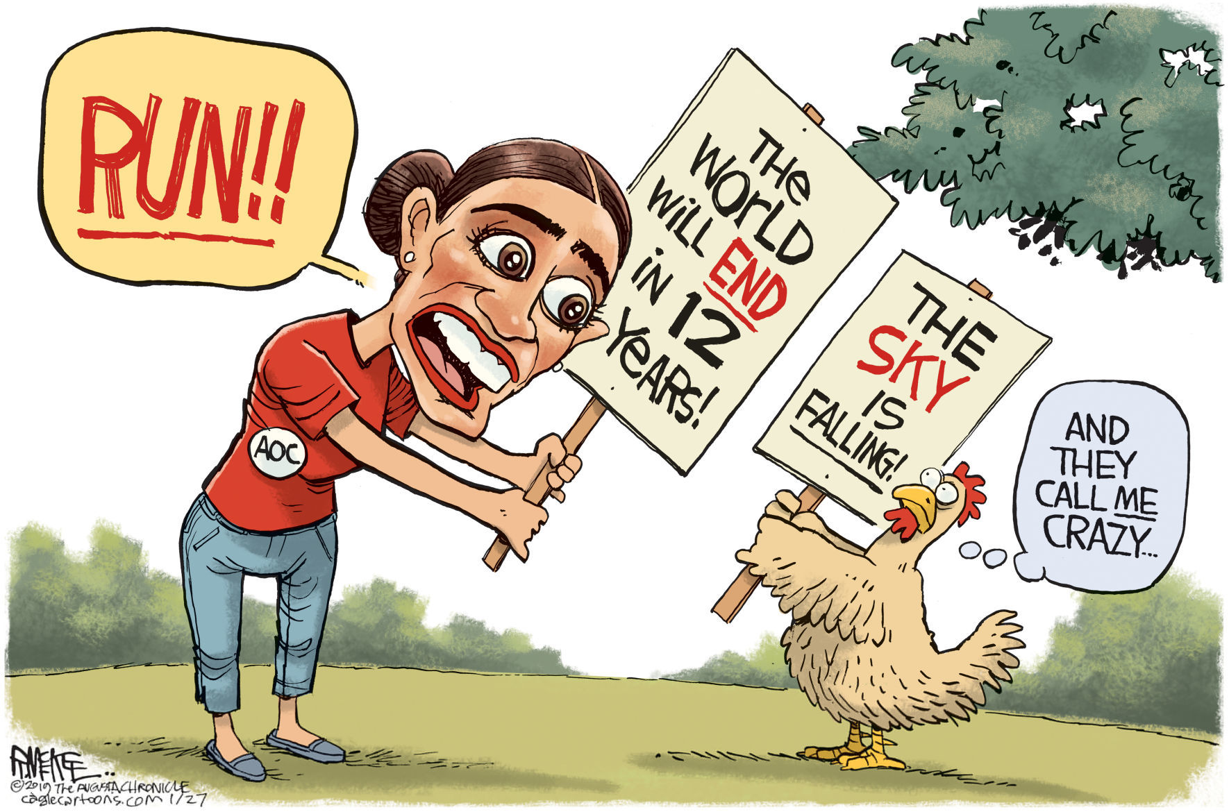 Cortez Chicken Little by Rick McKee, The Augusta Chronicle